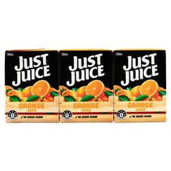 Just Juice Orange Juice 200ml Poppers Carton 24