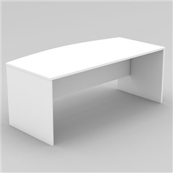 OM Bow Front Desk 1800W x 750-900D x 720mmH All White