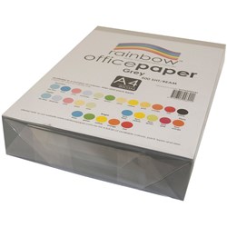 Rainbow Office Copy Paper A4 80gsm Grey Ream of 500