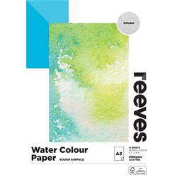 Reeves Water Colour Pad A3 Rough 300gsm FSC 12 Sheets