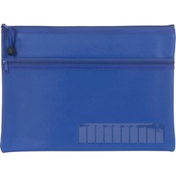 Celco Pencil Case Name 2 Zips Large 350x180mm  Blue