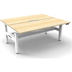 Rapidline Boost+ Back To Back Workstation + Cable Tray 2 Person 1800mmW Oak/White