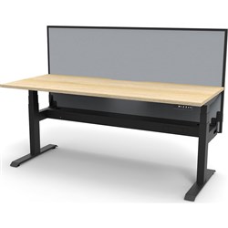 Rapidline Boost+ Single Sided Workstation + Screen + Tray 1800Wx750Dx1330mmH Oak / Black