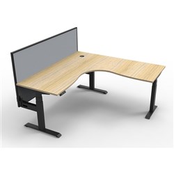 Rapidline Boost+ Corner Workstation + Screen 1500/1500mmW Oak/Black