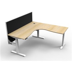 Rapidline Boost+ Corner Workstation + Screen 1500/1500mmW Oak/White