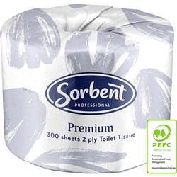 Sorbent Professional Premium Toilet Tissue Rolls 2 Ply 300 Sheets Carton of 48