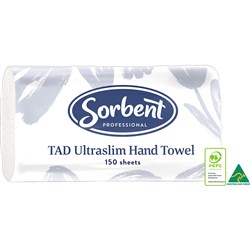 Sorbent Professional TAD Ultraslim  Hand Towel 1 Ply 150 Sheets Carton of 16