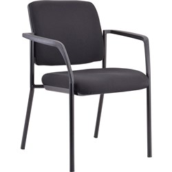 Buro Lindis Stackable Visitor Chair - 4 Leg Base With Arms Black Fabric