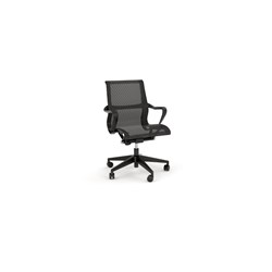 OLG Scroll Meeting Room Chair Nylon Base With Arms Black Mesh Seat And Back