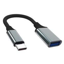 Shintaro USB-C Male To USB-A Female Adaptor With On The Go Functionality Silver
