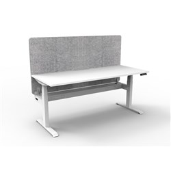 Rapidline Boost+ Workstation + Grey Eco Screen + Cable Tray 1800Wx750Dx620-1270mmH Wht/Wht