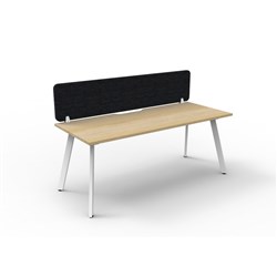Rapidline Eternity Workstation Single Sided+Black Eco Screen 1500Wx750Dx730mmH Oak/White