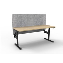 Rapidline Halo+ Single Sided Workstation + Grey Eco Screen 1800Wx750Dx620-1270mmH Oak/Blk