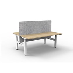 Rapidline Boost+ Back To Back Workstation + Grey Eco Screen 2 Person 1200mmW Oak/White