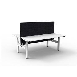Rapidline Boost+ Back To Back Workstation + Black Eco Screen 2 Person 1500mmW White/White
