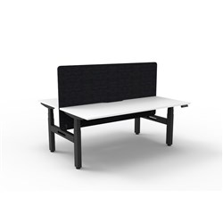 Rapidline Boost+ Back To Back Workstation + Black Eco Screen 2 Person 1800mmW White/Black