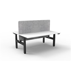 Rapidline Boost+ Back To Back Workstation + Grey Eco Screen 2 Person 1800mmW White/Black