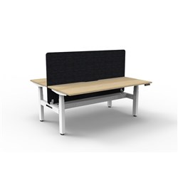Rapidline Boost+ Back to Back Workstation + Black Eco Screen + Tray 2 Person 1200mmW Oak/Wh