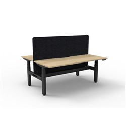 Rapidline Boost+ Back to Back Workstation + Black Eco Screen + Tray 2 Person 1800mmW Oak/Bl