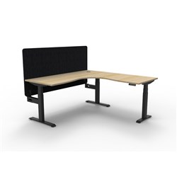 Rapidline Boost+ Corner Workstation + Black Eco Screen 1500/1500W Oak/Black