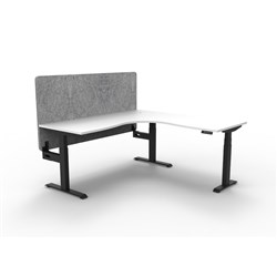 Rapidline Boost+ Corner Workstation + Grey Eco Screen 1800/1800W White/Black