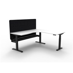 Rapidline Boost+ Corner Workstation + Black Eco Screen + Tray 1500/1500W White/Black