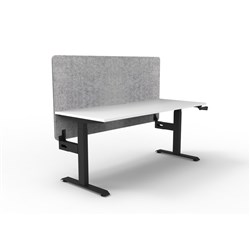 Rapidline Boost Manual Height Adjustable Single Workstation Grey Eco Screen 1800W Wht/Blk