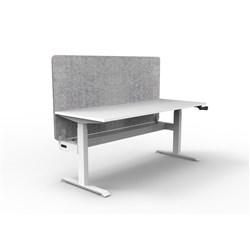 Rapidline Boost Manual Height Adjustable Single Workstation Grey Eco Screen+Tray 1500W W/W