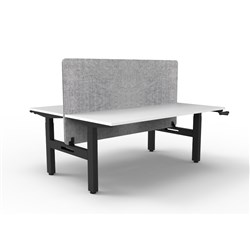 Rapidline Boost Manual Height Adjust B2B Workstation Gry Eco Screen 2 Person 1200W Wht/Blk