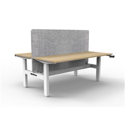 Rapidline Boost Manual Height Adjust B2B Workstation Gry Eco Screen+Tray 2 Person 1200W O/W