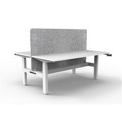 Rapidline Boost Manual Height Adjust B2B Workstation Gry Eco Screen+Tray 2 Person 1500W W/W