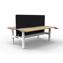 Rapidline Boost Manual Height Adjust B2B Workstation Blk Eco Screen+Tray 2 Person 1800W O/W