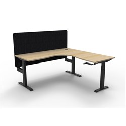 Rapidline Boost Manual Adjust Corner Workstation Black Eco Screen1500/1500W Oak/Black