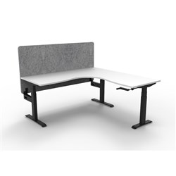 Rapidline Boost Manual Adjust Corner Workstation Grey Eco Screen 1500/1500W White/Black