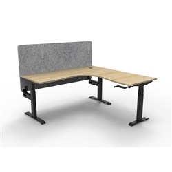 Rapidline Boost Manual Adjust Corner Workstation Grey Eco Screen1800/1800W Oak/Black