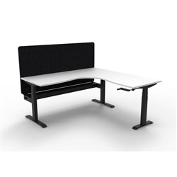 Rapidline Boost Manual Adjust Corner Workstation Black Eco Screen + Tray 1500/1500W W/B