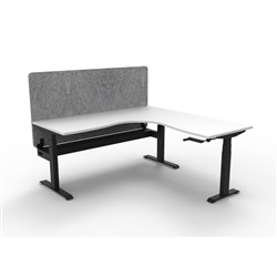 Rapidline Boost Manual Adjust Corner Workstation Grey Eco Screen +Tray 1800/1500W Wht/Bl