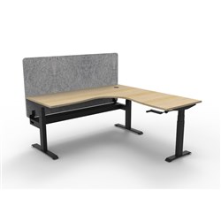 Rapidline Boost Manual Adjust Corner Workstation Grey Eco Screen+Tray 1800/1800W Oak/Bl