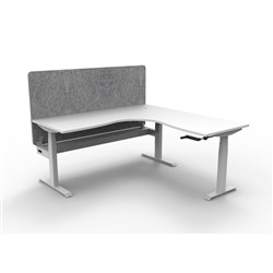 Rapidline Boost Manual Adjust Corner Workstation Grey Eco Screen +Tray 1800/1800W Wht/Wh