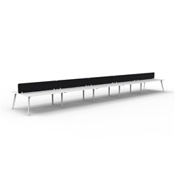 Rapidline Eternity Workstation Double Sided 10 Person Black Eco Screen 7500W x 1530mmD W/W