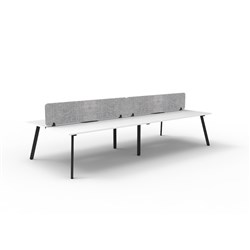 Rapidline Eternity Workstation Double Sided 4 Person Grey Eco Screen 2400W x 1530mmD W/B