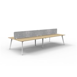 Rapidline Eternity Workstation Double Sided 4 Person Grey Eco Screen 3600W x 1530mmD O/W