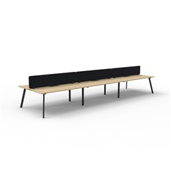 Rapidline Eternity Workstation Double Sided 6 Person Black Eco Screen 3600W x 1530mmD O/B