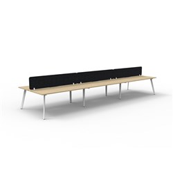 Rapidline Eternity Workstation Double Sided 6 Person Black Eco Screen 3600W x 1530mmD O/W