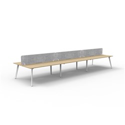 Rapidline Eternity Workstation Double Sided 6 Person Grey Eco Screen 3600W x 1530mmD O/W