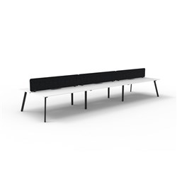 Rapidline Eternity Workstation Double Sided 6 Person Black Eco Screen 4500W x 1530mmD W/B