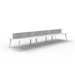 Rapidline Eternity Workstation Double Sided 6 Person Grey Eco Screen 5400W x 1530mmD W/W