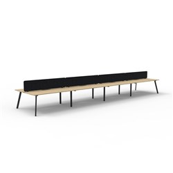 Rapidline Eternity Workstation Double Sided 8 Person Black Eco Screen 4800W x 1530mmD O/B