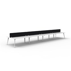 Rapidline Eternity Workstation Double Sided 8 Person Black Eco Screen 7200W x 1530mmD W/W