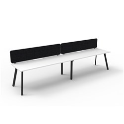 Rapidline Eternity Workstation Single Sided 2 Person Black Eco Screen 3000W x 730mmH W/B